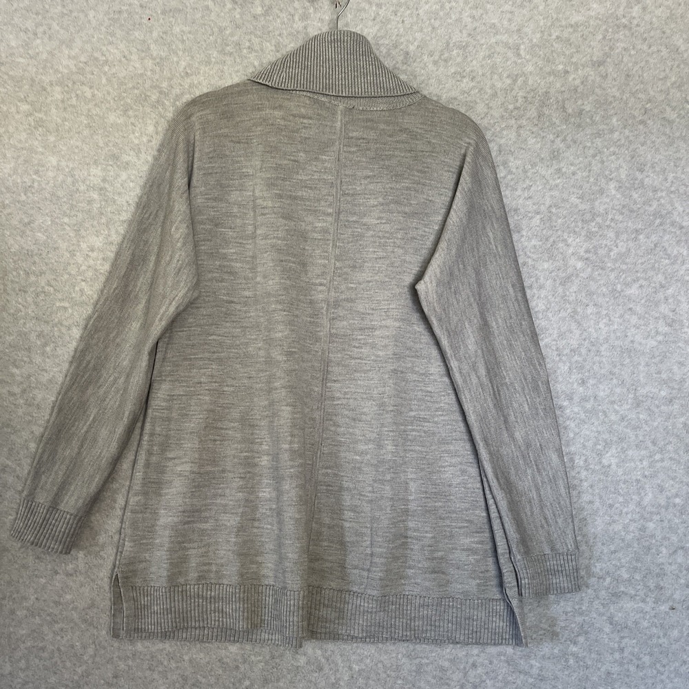 Talbots Merino Wool Tunic Sweater Gray Pockets Womens S Quiet Luxury Lagenlook - Picture 10 of 10